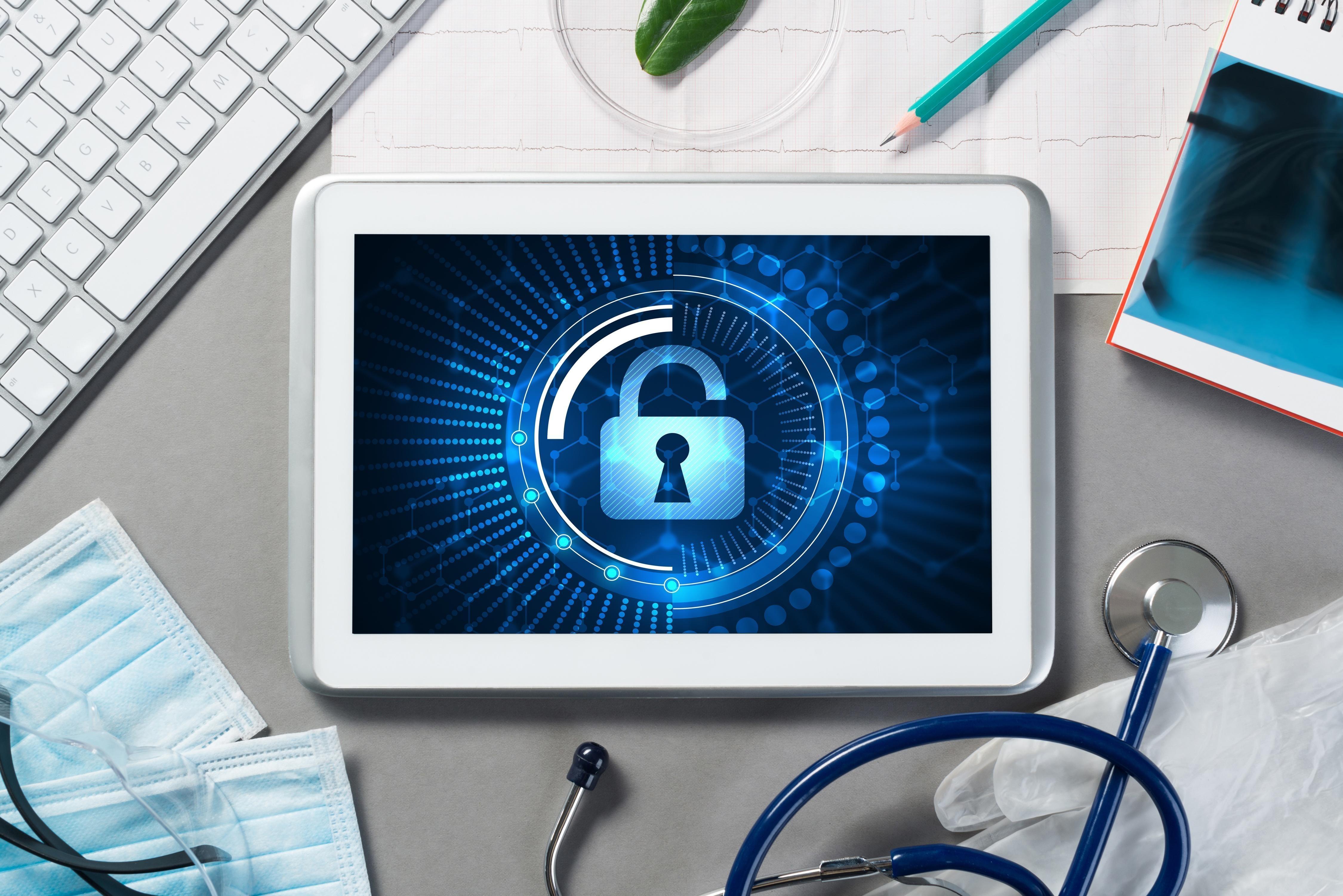 Digital Lock depicting Steps for Securing Patient Privacy While Using Telehealth