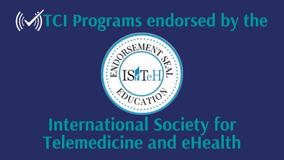 Logo depicting International society for telemedicine and ehealth seal