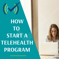 Female on computer starting her Telehealth Program.