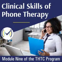 Female Clinician conducting Phone Therapy session